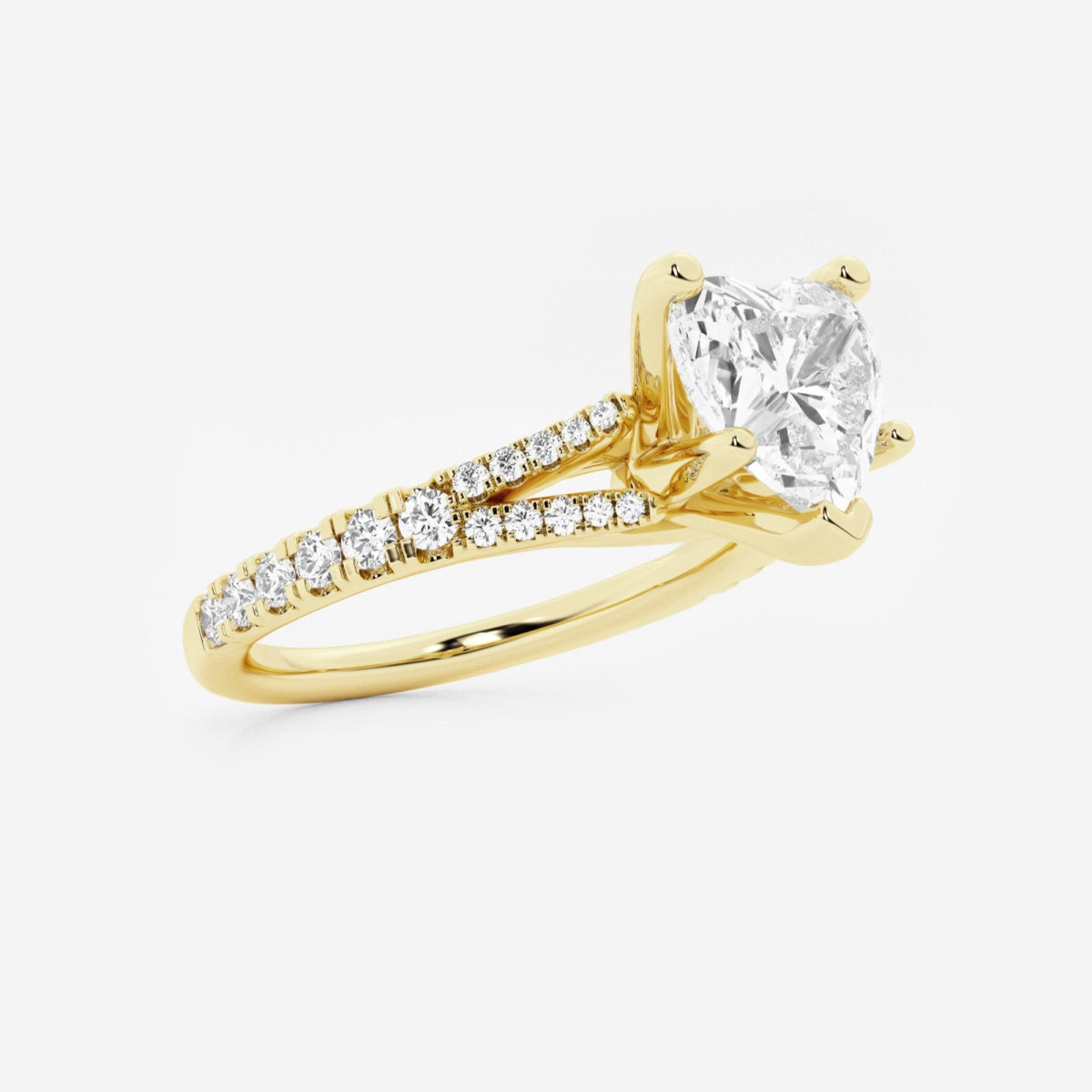 Amelia - Split Shank Side Stones Engagement Ring