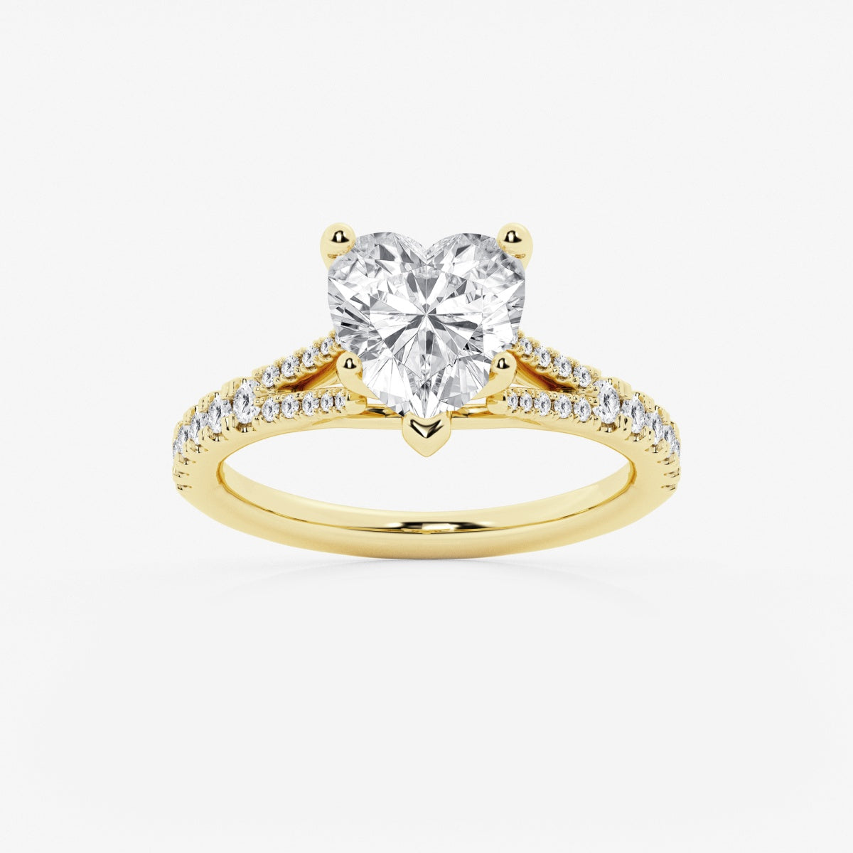 Amelia - Split Shank Side Stones Engagement Ring