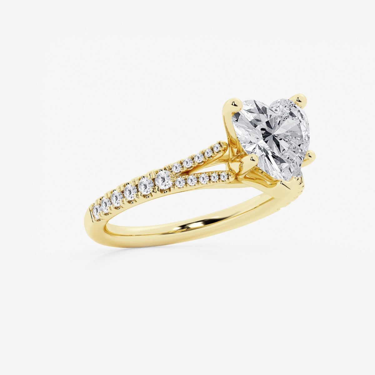 Amelia - Split Shank Side Stones Engagement Ring