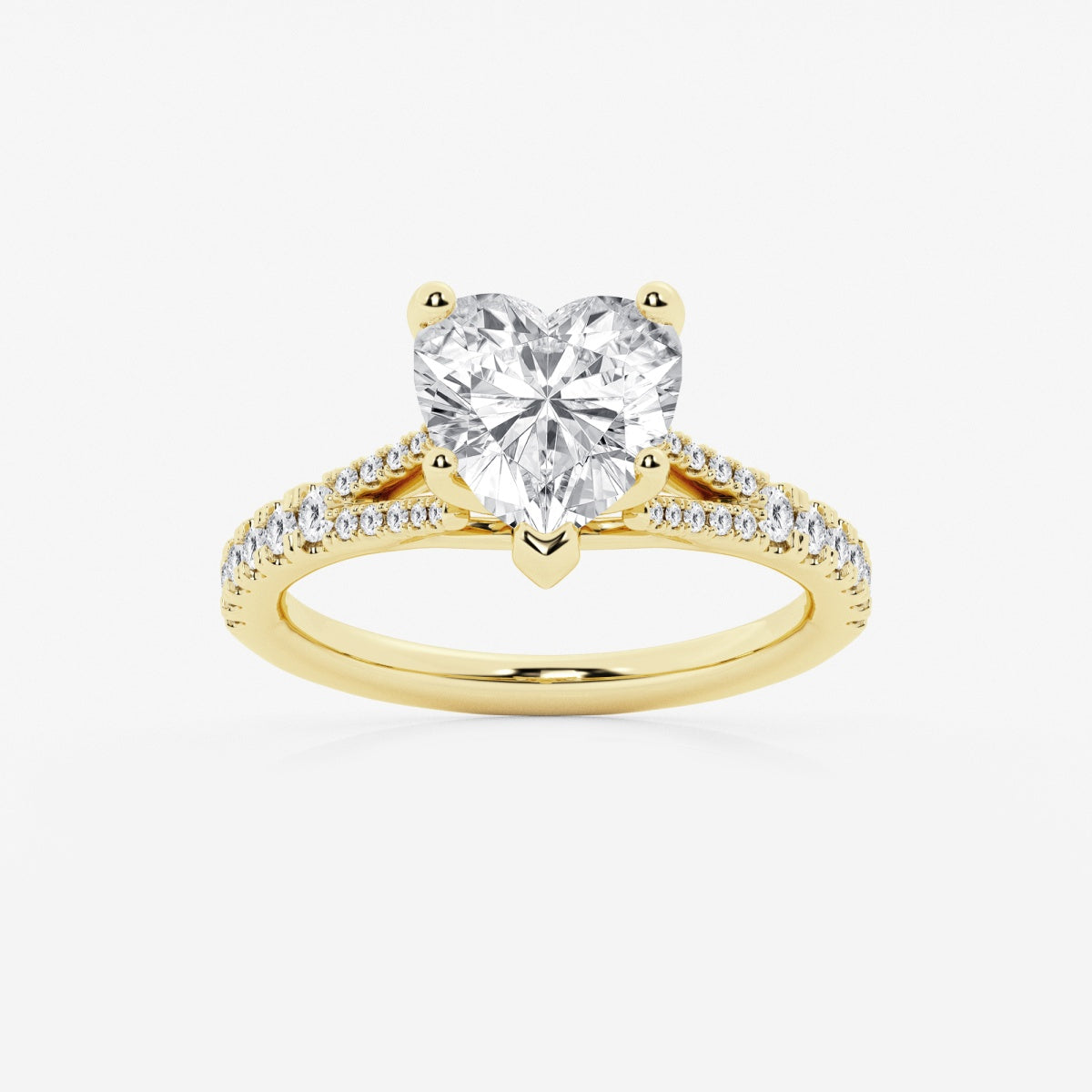 Amelia - Split Shank Side Stones Engagement Ring