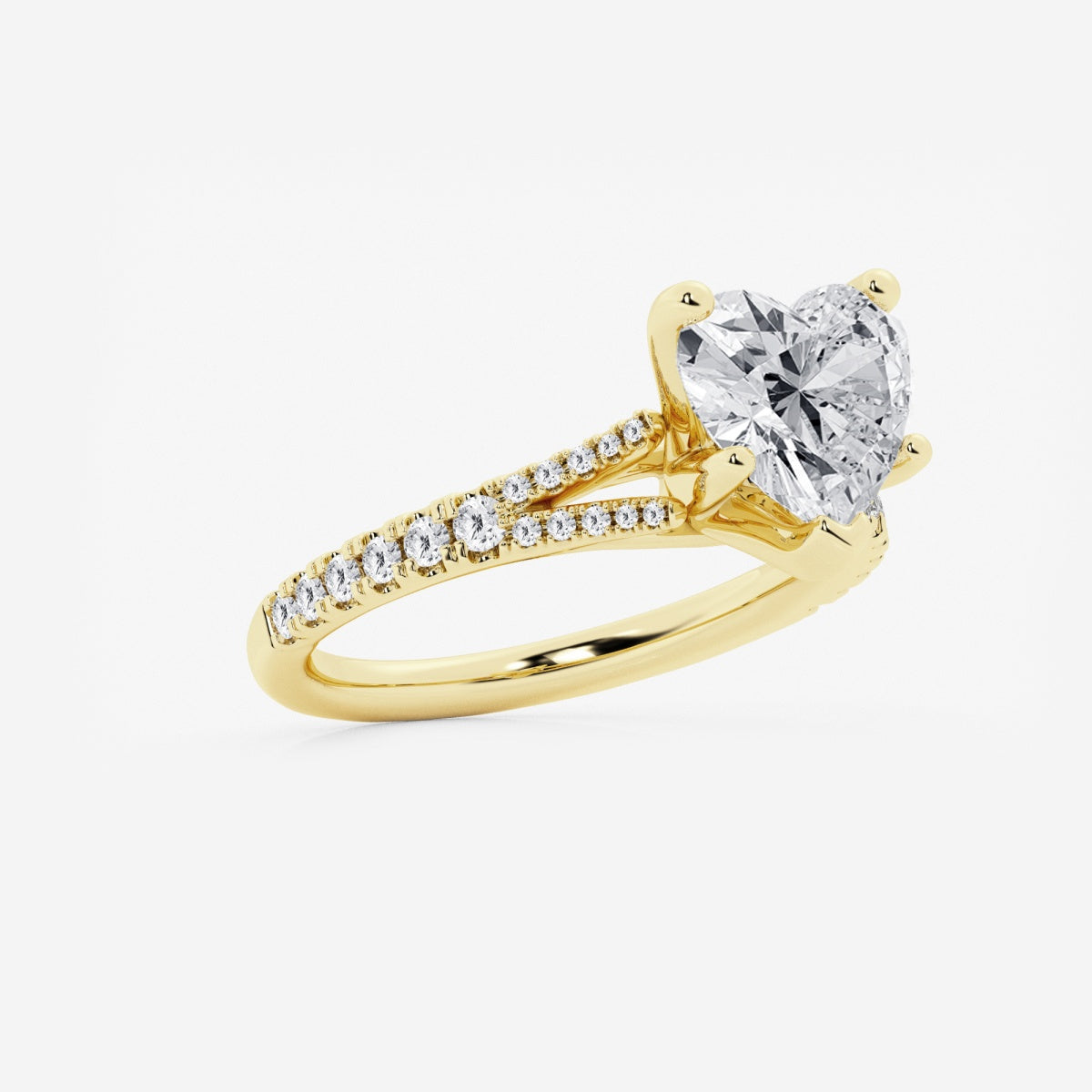 Amelia - Split Shank Side Stones Engagement Ring