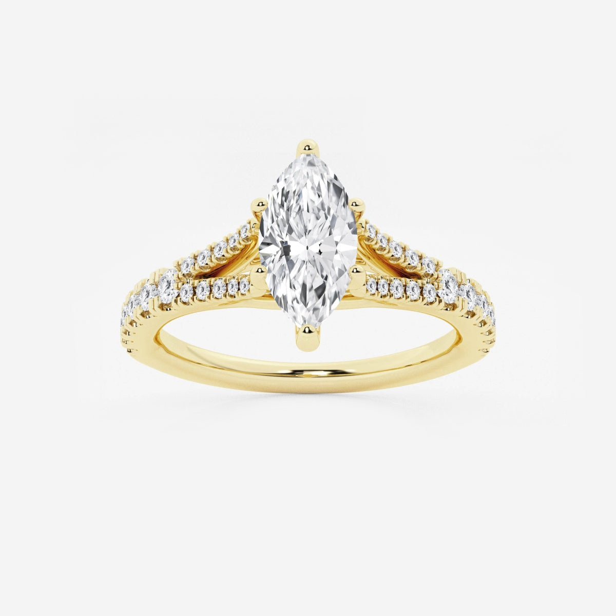 Amelia - Split Shank Side Stones Engagement Ring