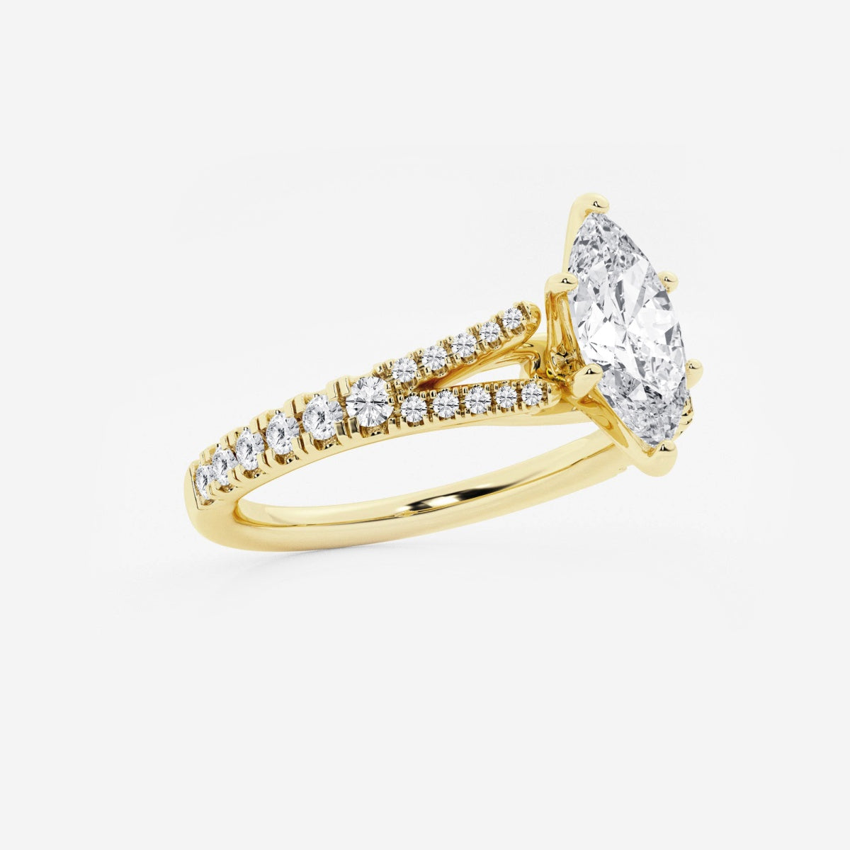 Amelia - Split Shank Side Stones Engagement Ring