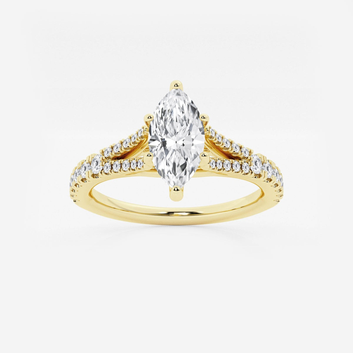 Amelia - Split Shank Side Stones Engagement Ring