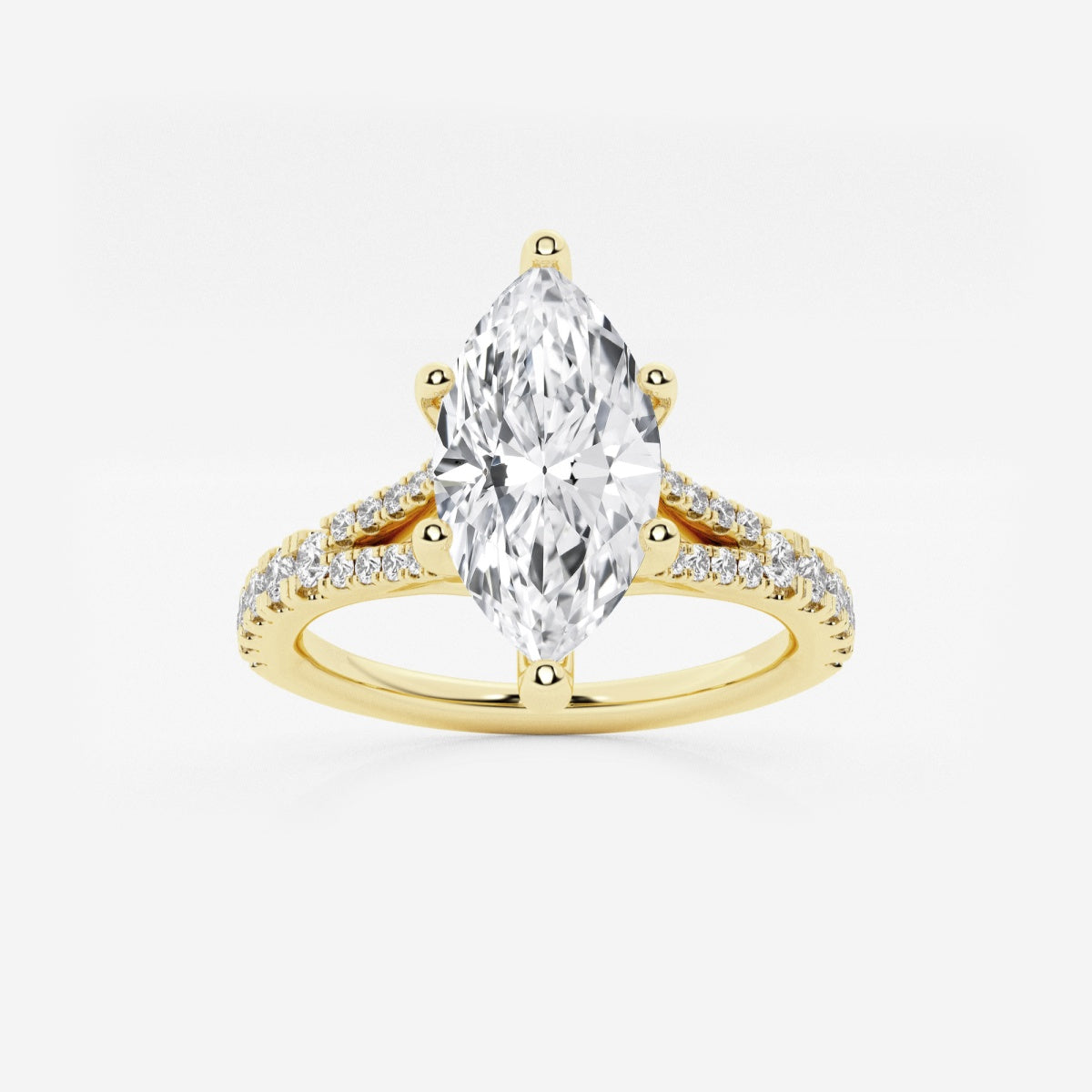 Amelia - Split Shank Side Stones Engagement Ring