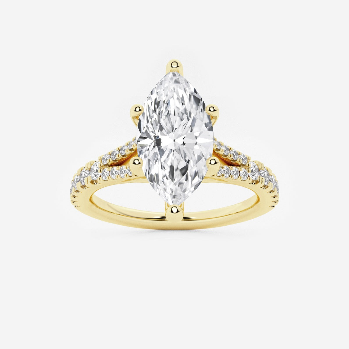 Amelia - Split Shank Side Stones Engagement Ring