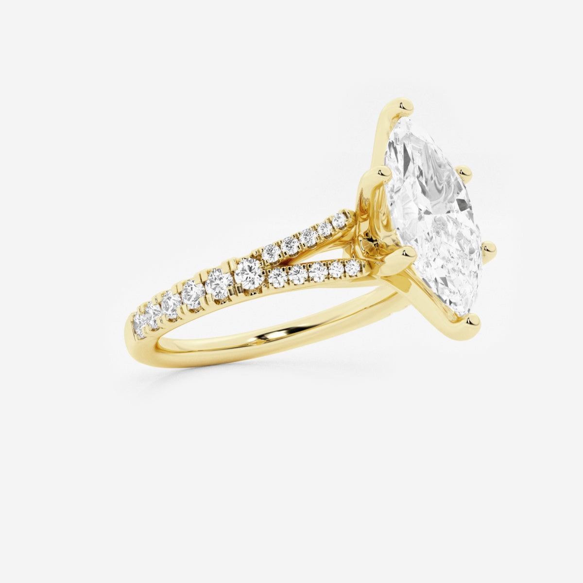 Amelia - Split Shank Side Stones Engagement Ring