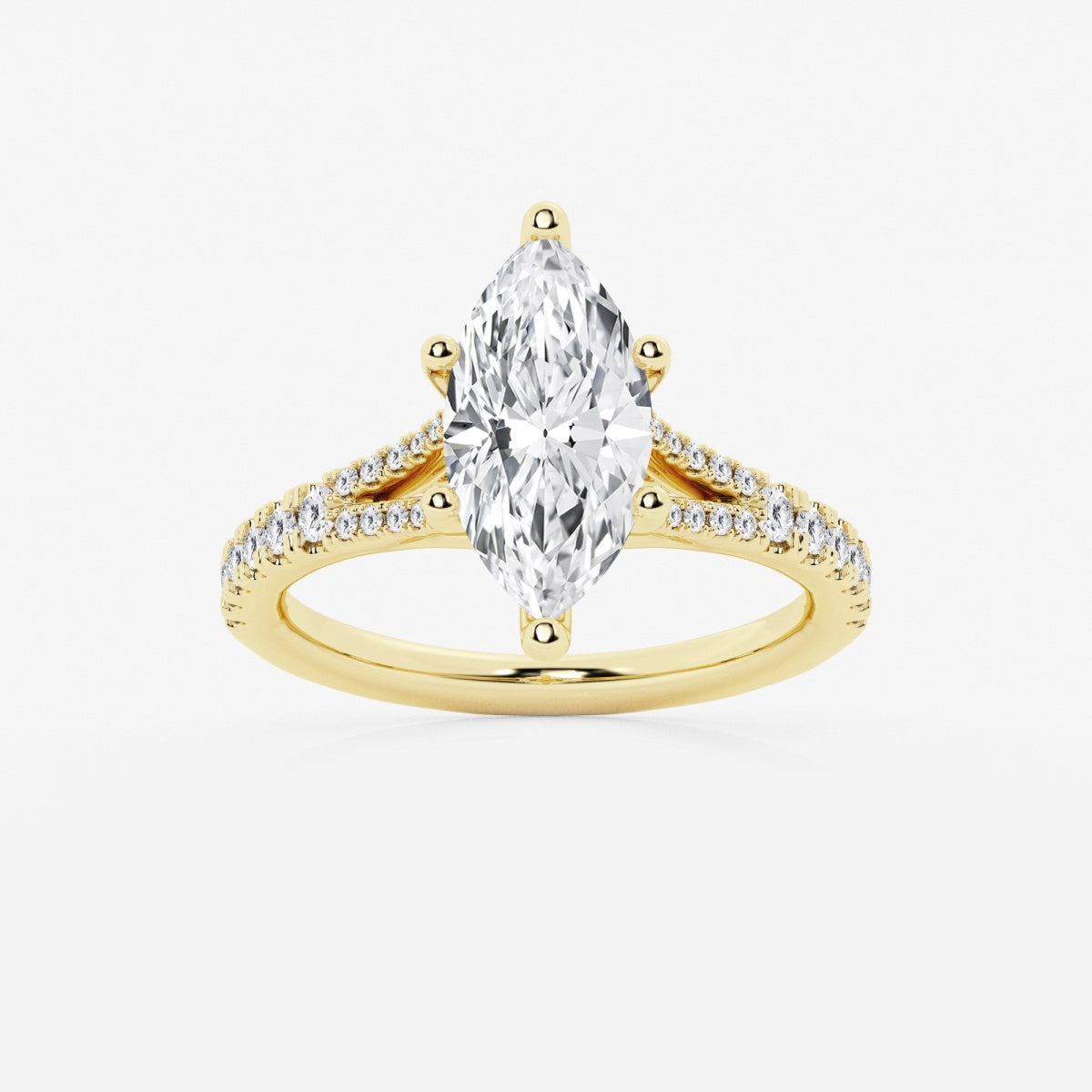 Amelia - Split Shank Side Stones Engagement Ring