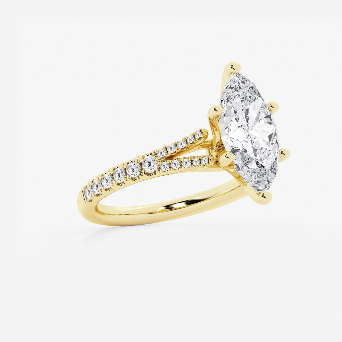 Amelia - Split Shank Side Stones Engagement Ring