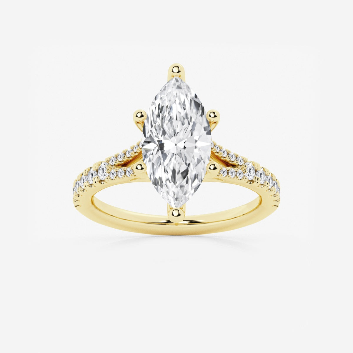 Amelia - Split Shank Side Stones Engagement Ring