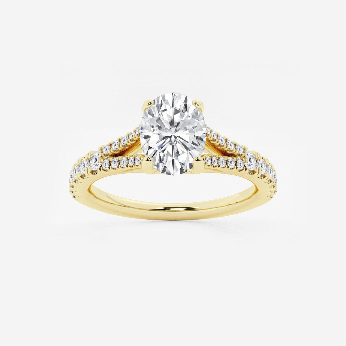 Amelia - Split Shank Side Stones Engagement Ring