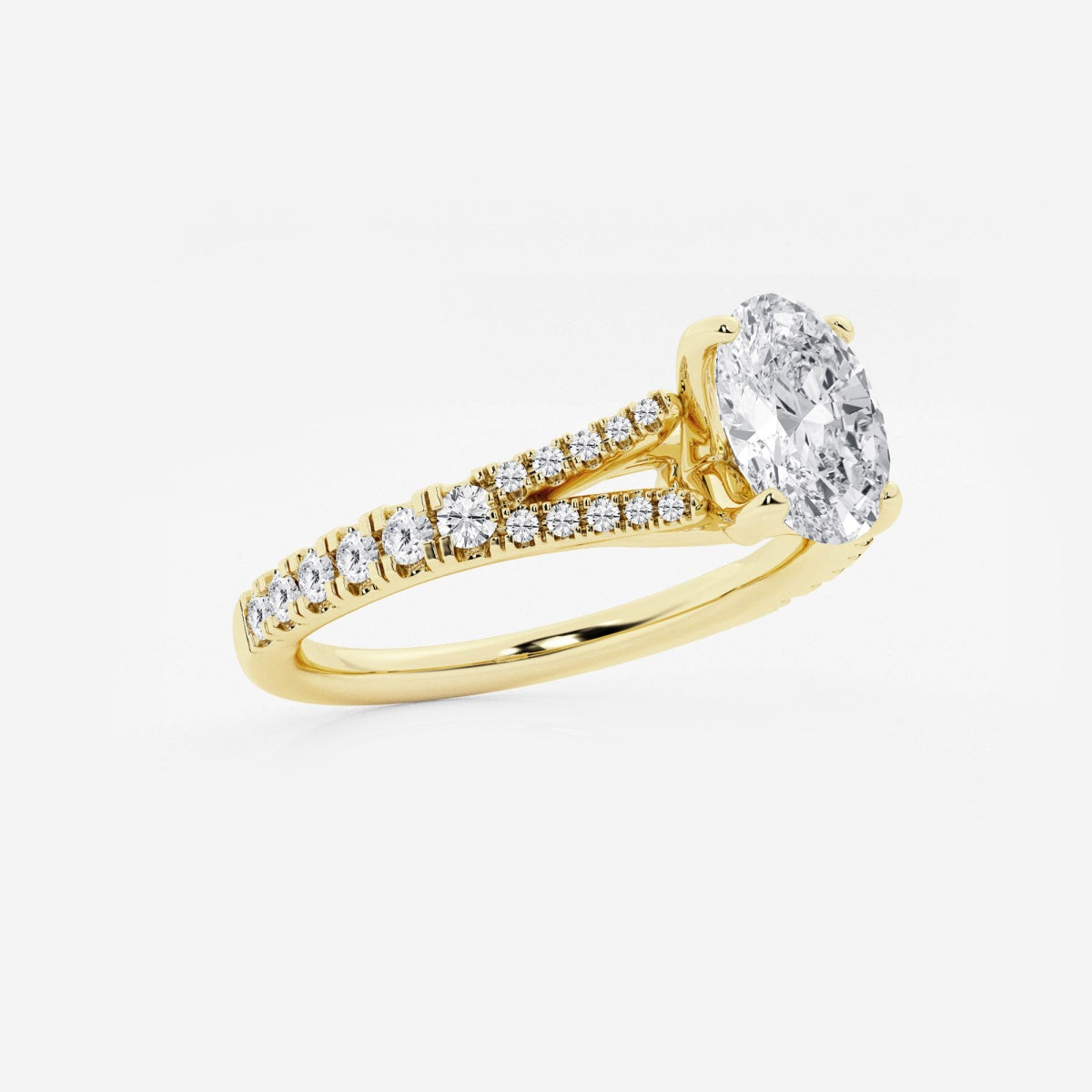 Amelia - Split Shank Side Stones Engagement Ring