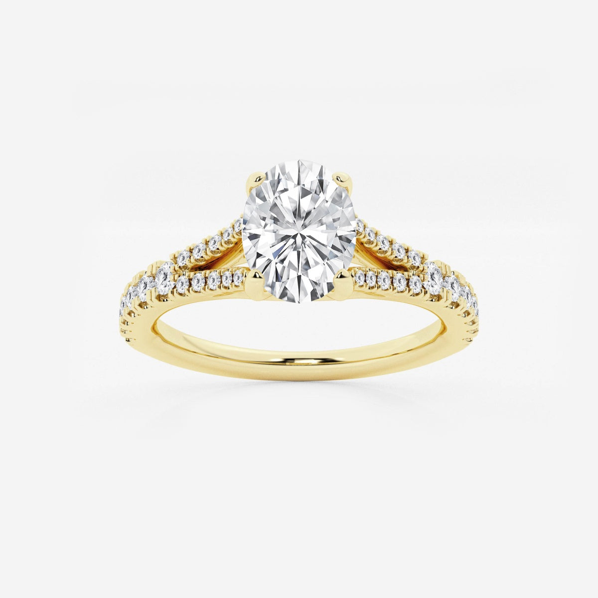 Amelia - Split Shank Side Stones Engagement Ring