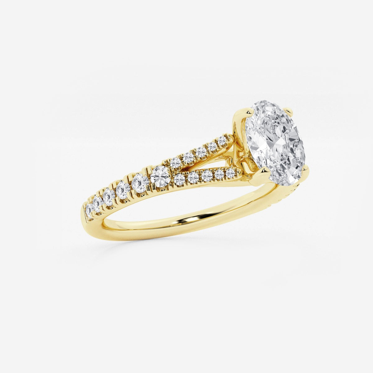 Amelia - Split Shank Side Stones Engagement Ring