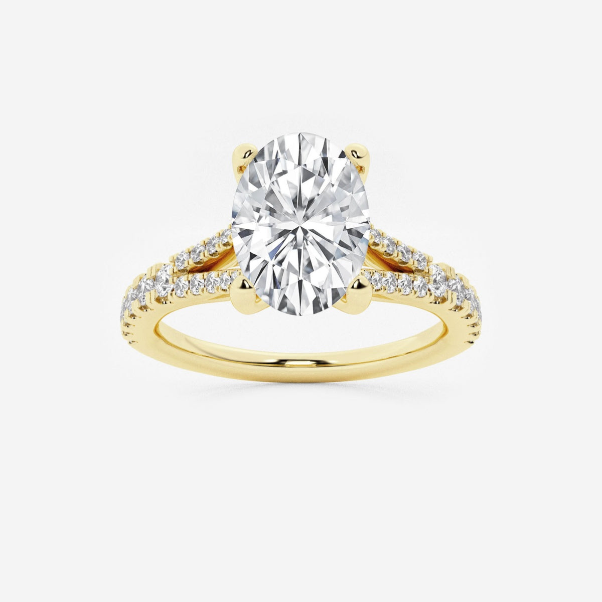 Amelia - Split Shank Side Stones Engagement Ring