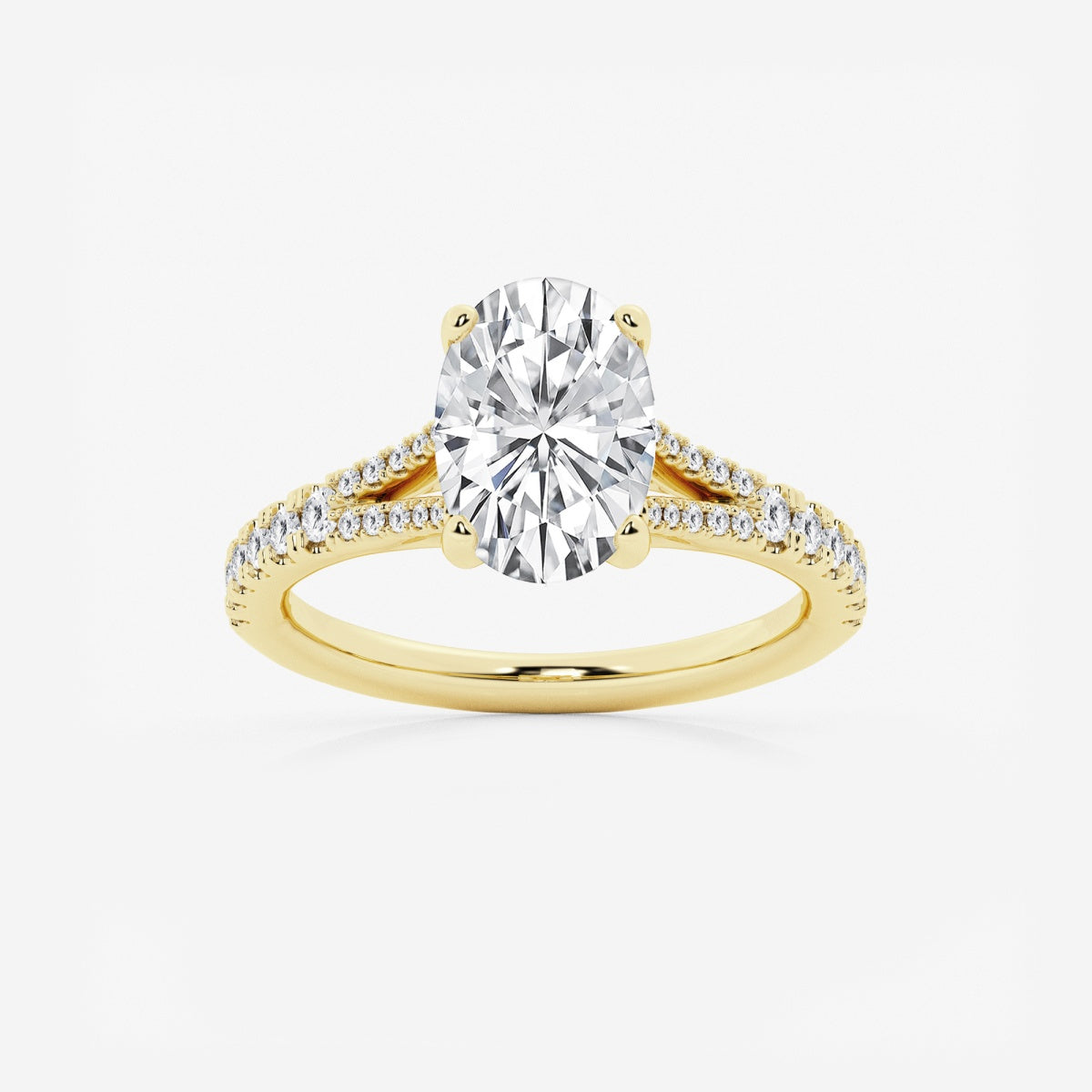 Amelia - Split Shank Side Stones Engagement Ring