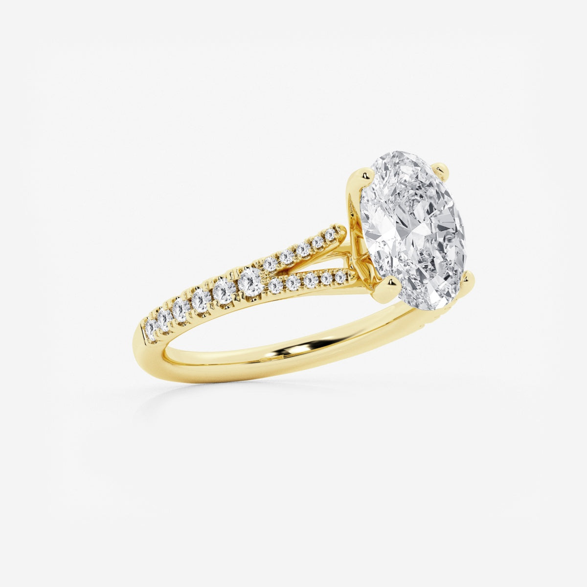 Amelia - Split Shank Side Stones Engagement Ring