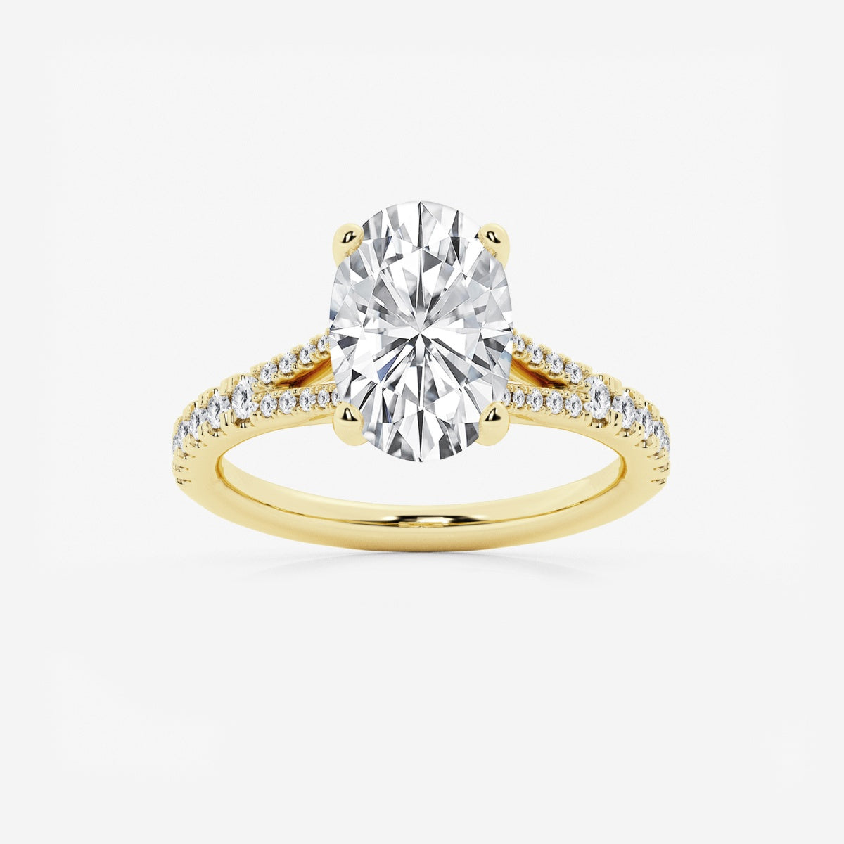 Amelia - Split Shank Side Stones Engagement Ring