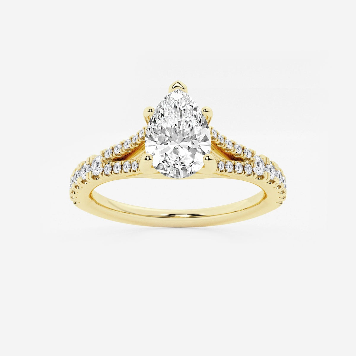 Amelia - Split Shank Side Stones Engagement Ring