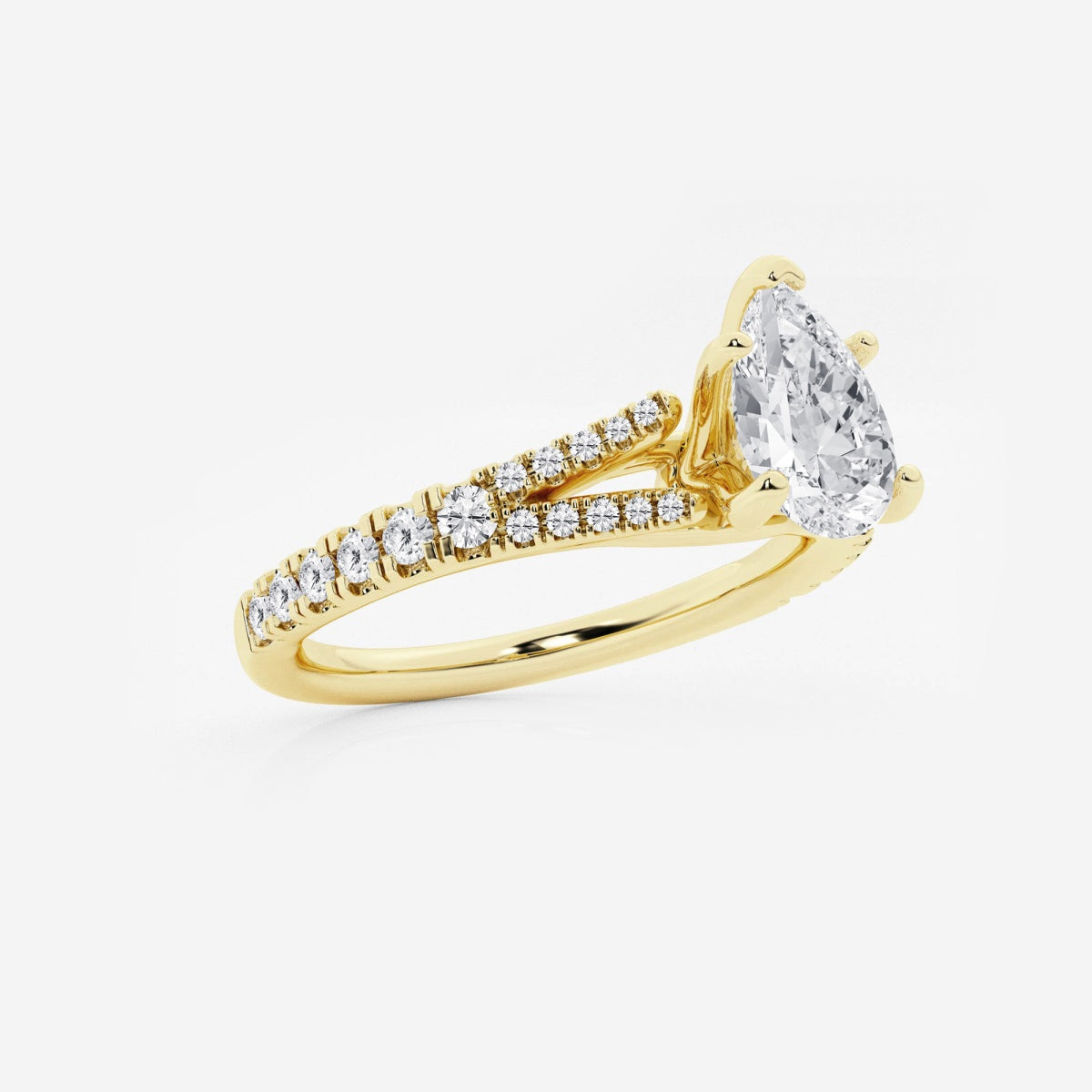 Amelia - Split Shank Side Stones Engagement Ring