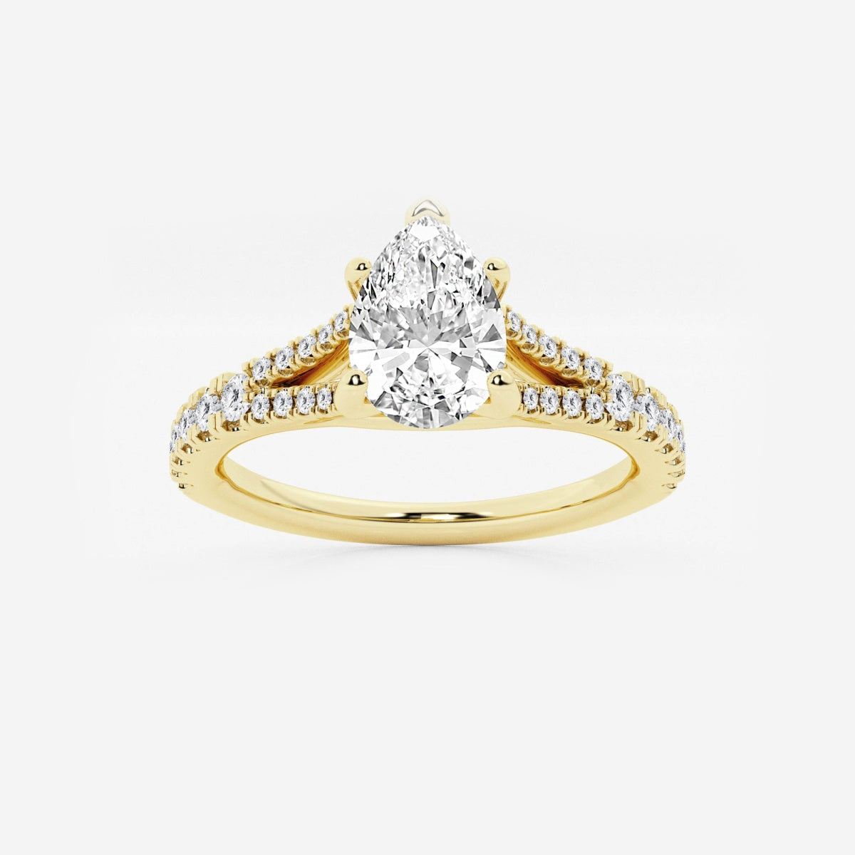 Amelia - Split Shank Side Stones Engagement Ring