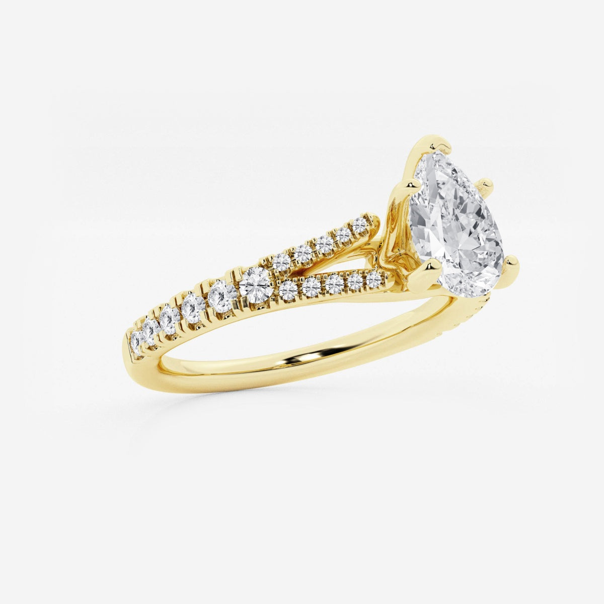 Amelia - Split Shank Side Stones Engagement Ring