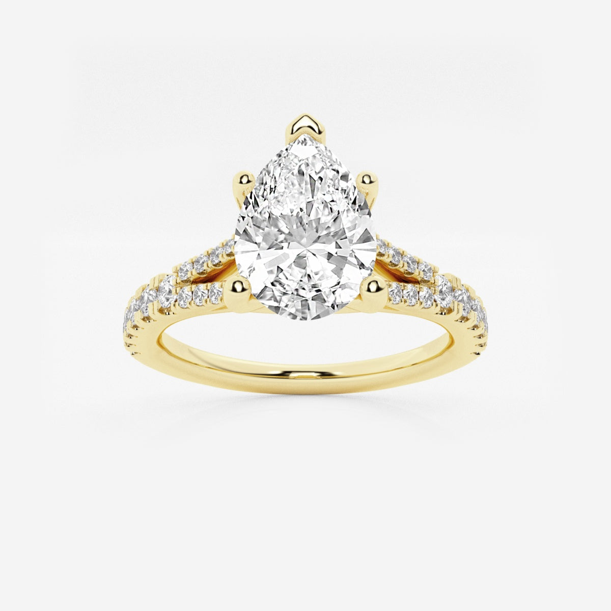 Amelia - Split Shank Side Stones Engagement Ring