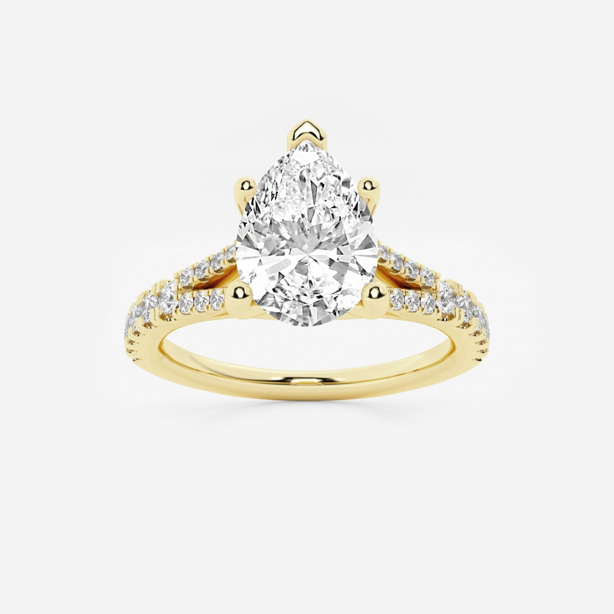 Amelia - Split Shank Side Stones Engagement Ring