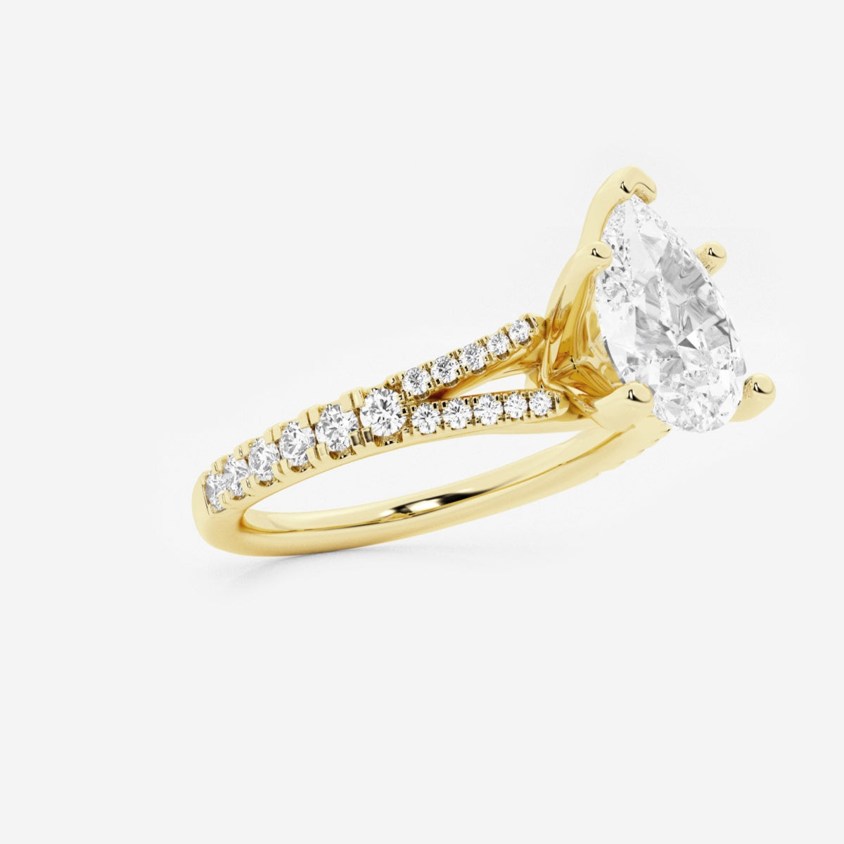 Amelia - Split Shank Side Stones Engagement Ring