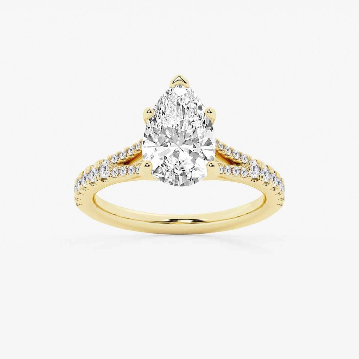 Amelia - Split Shank Side Stones Engagement Ring