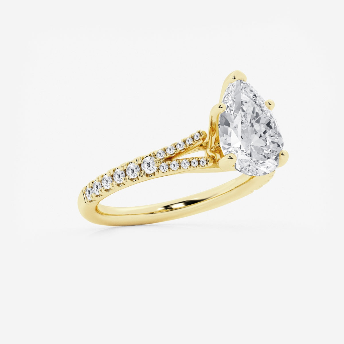 Amelia - Split Shank Side Stones Engagement Ring