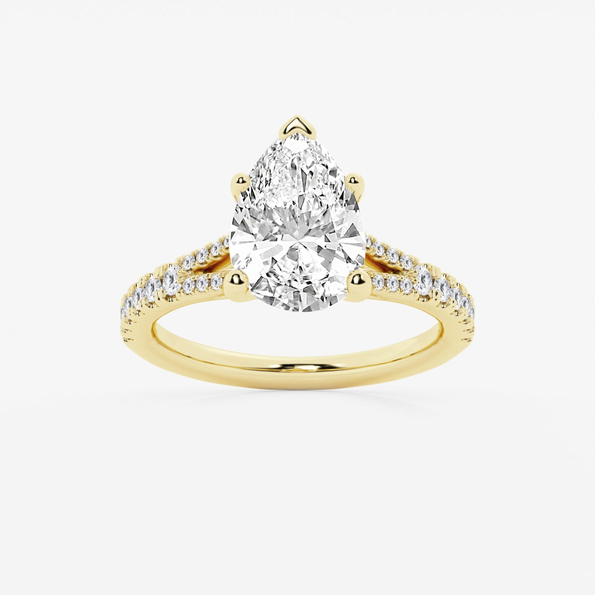 Amelia - Split Shank Side Stones Engagement Ring