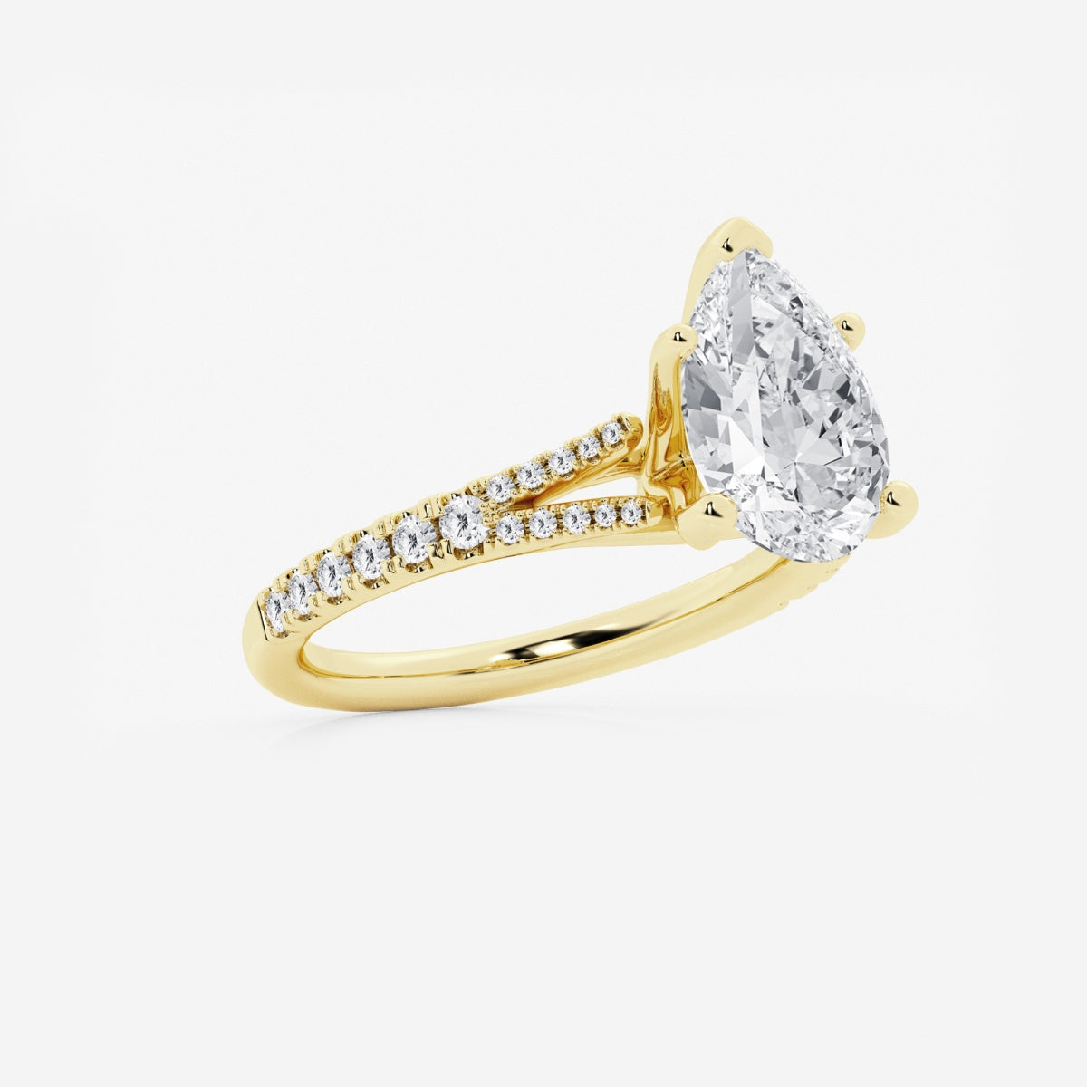 Amelia - Split Shank Side Stones Engagement Ring