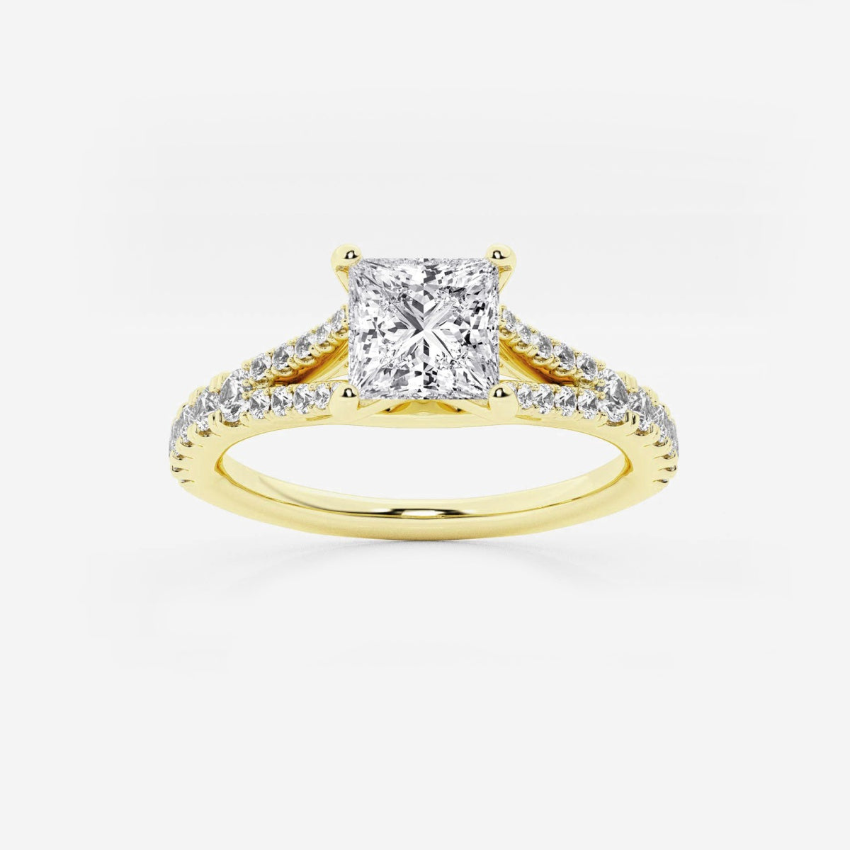 Amelia - Split Shank Side Stones Engagement Ring