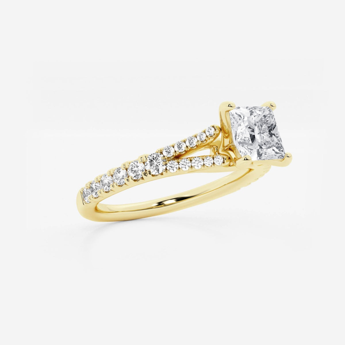 Amelia - Split Shank Side Stones Engagement Ring