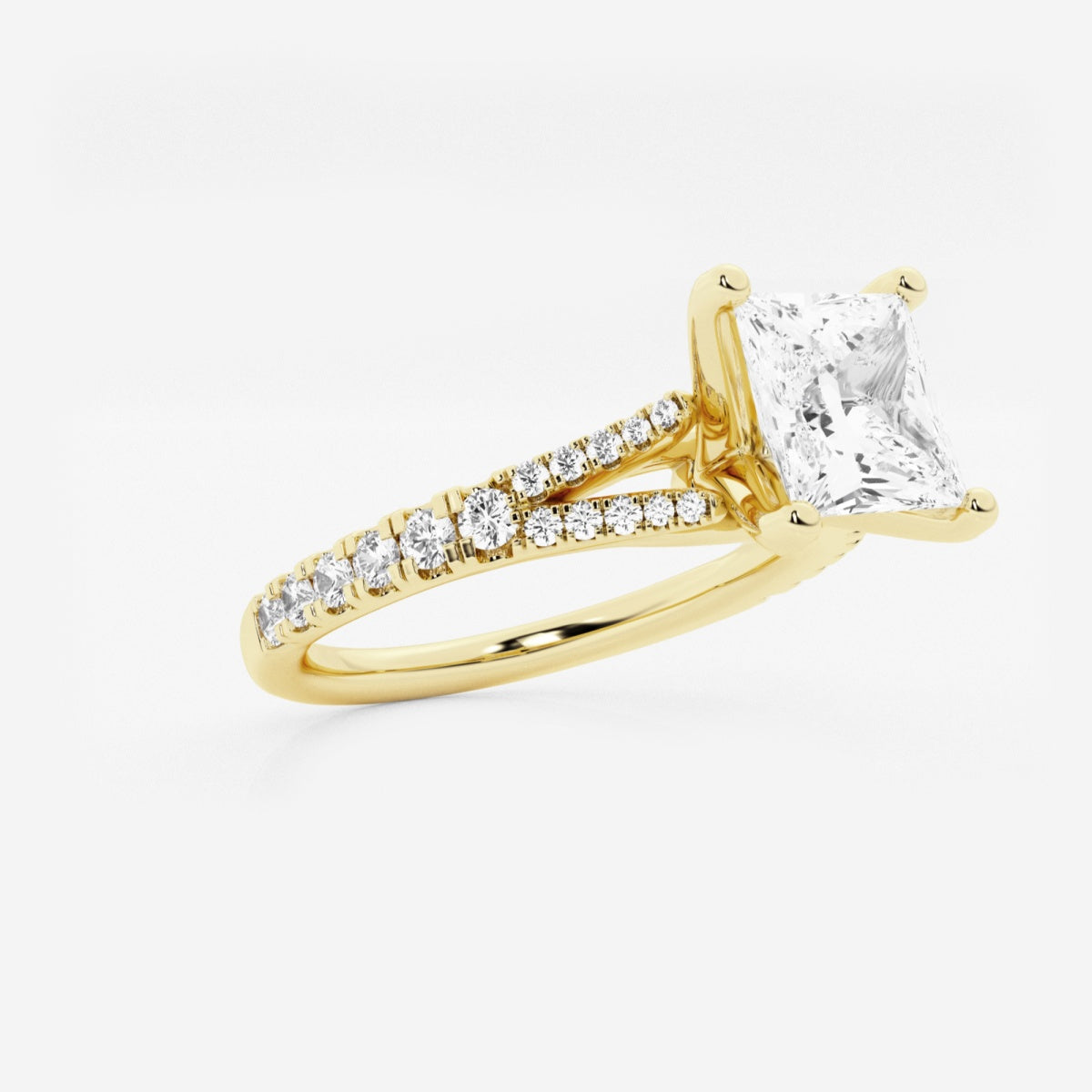 Amelia - Split Shank Side Stones Engagement Ring