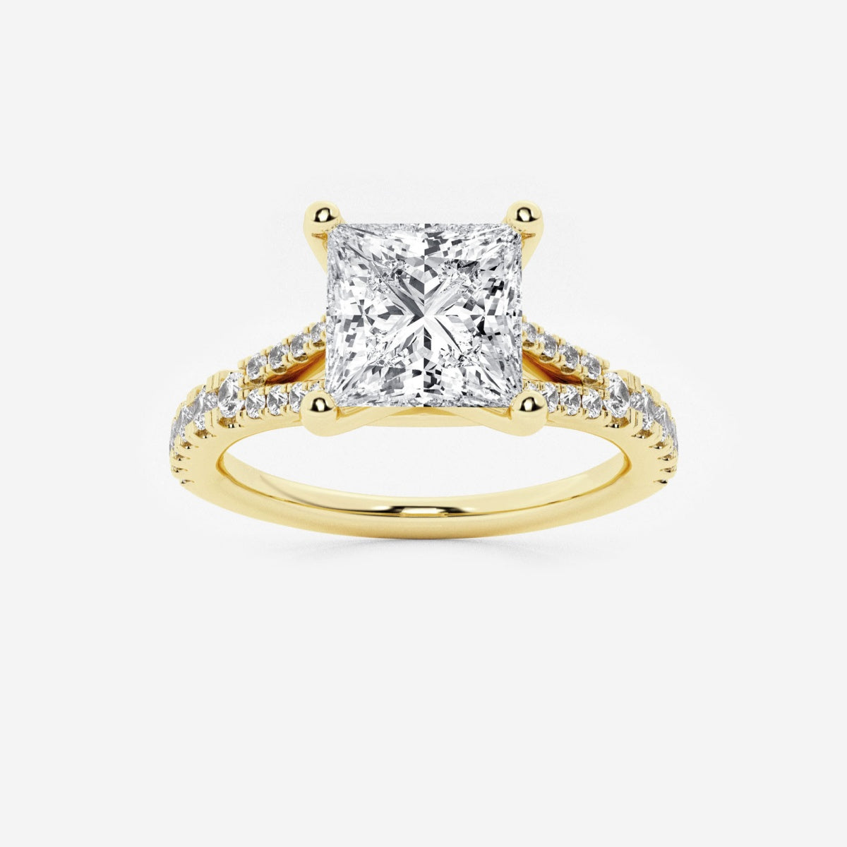 Amelia - Split Shank Side Stones Engagement Ring