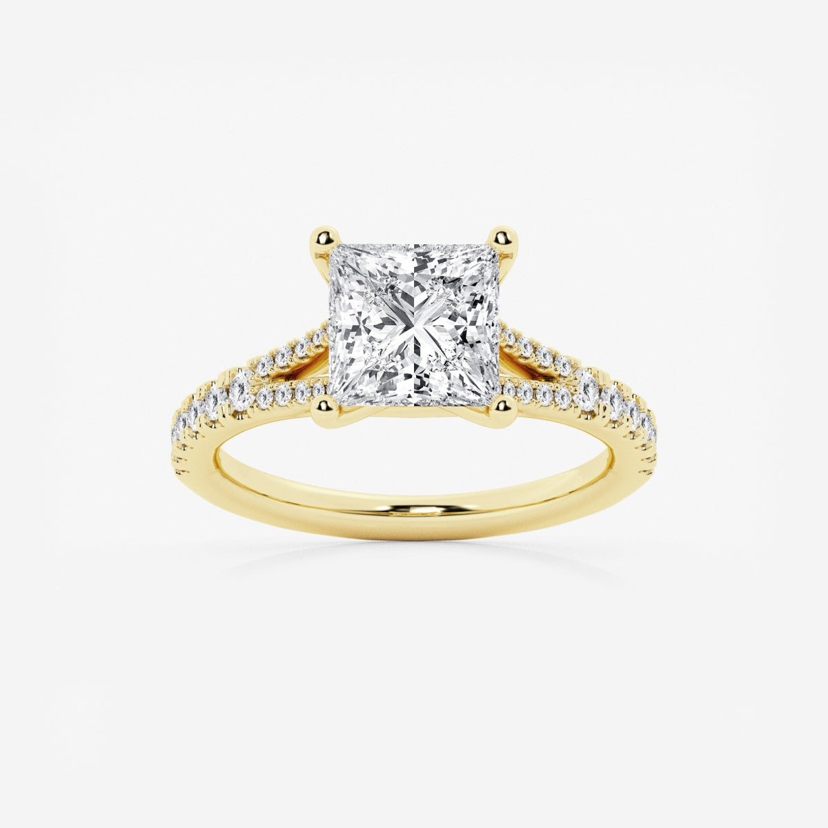 Amelia - Split Shank Side Stones Engagement Ring