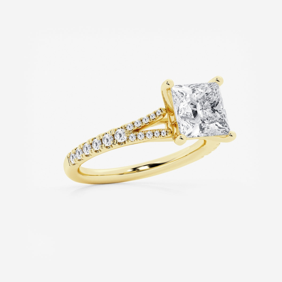 Amelia - Split Shank Side Stones Engagement Ring