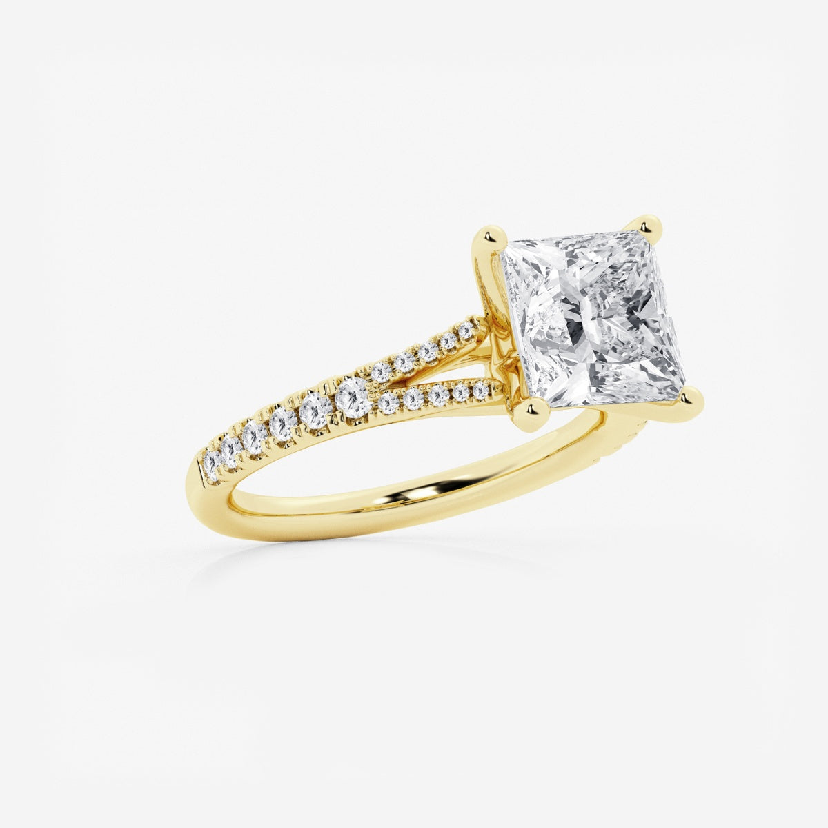 Amelia - Split Shank Side Stones Engagement Ring