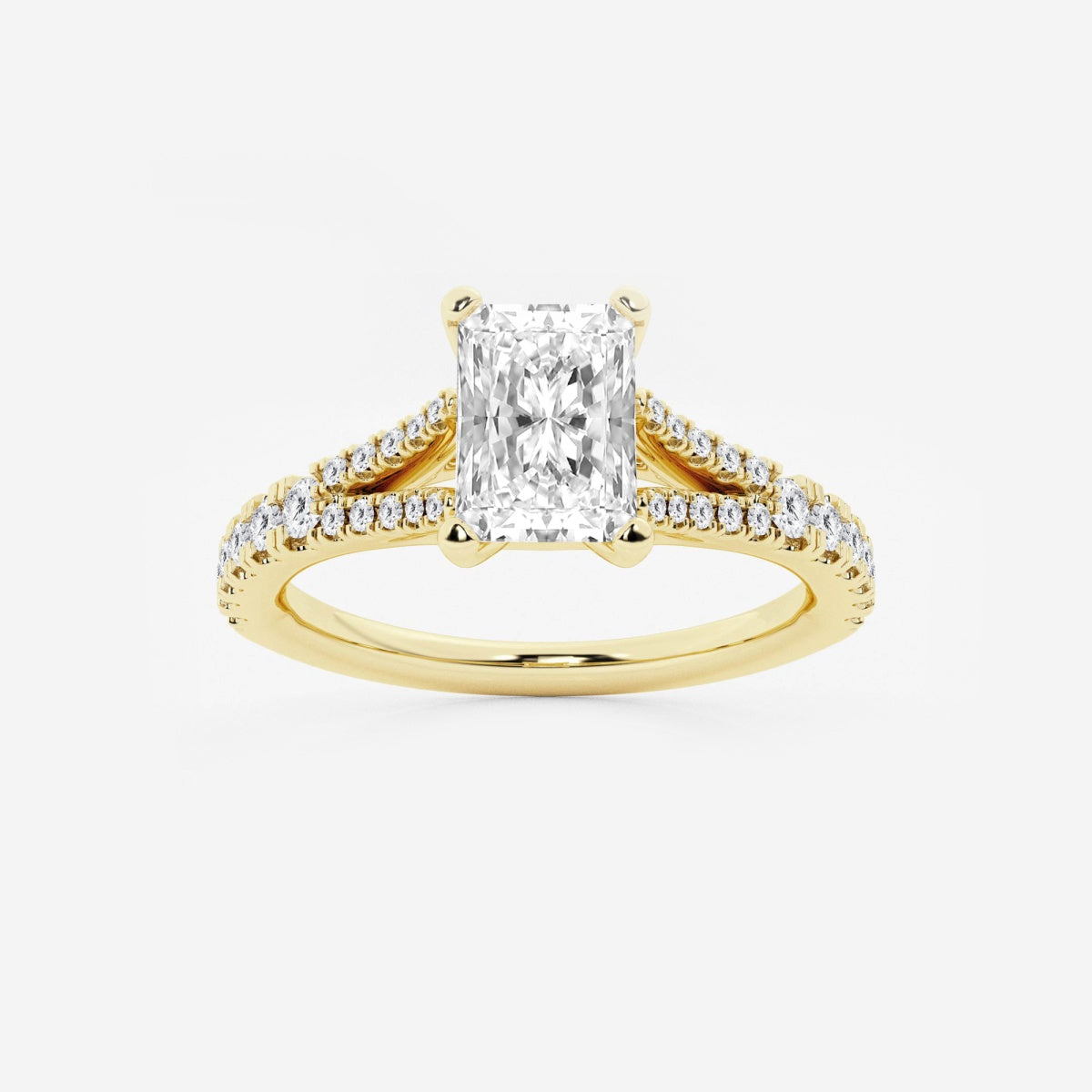 Amelia - Split Shank Side Stones Engagement Ring