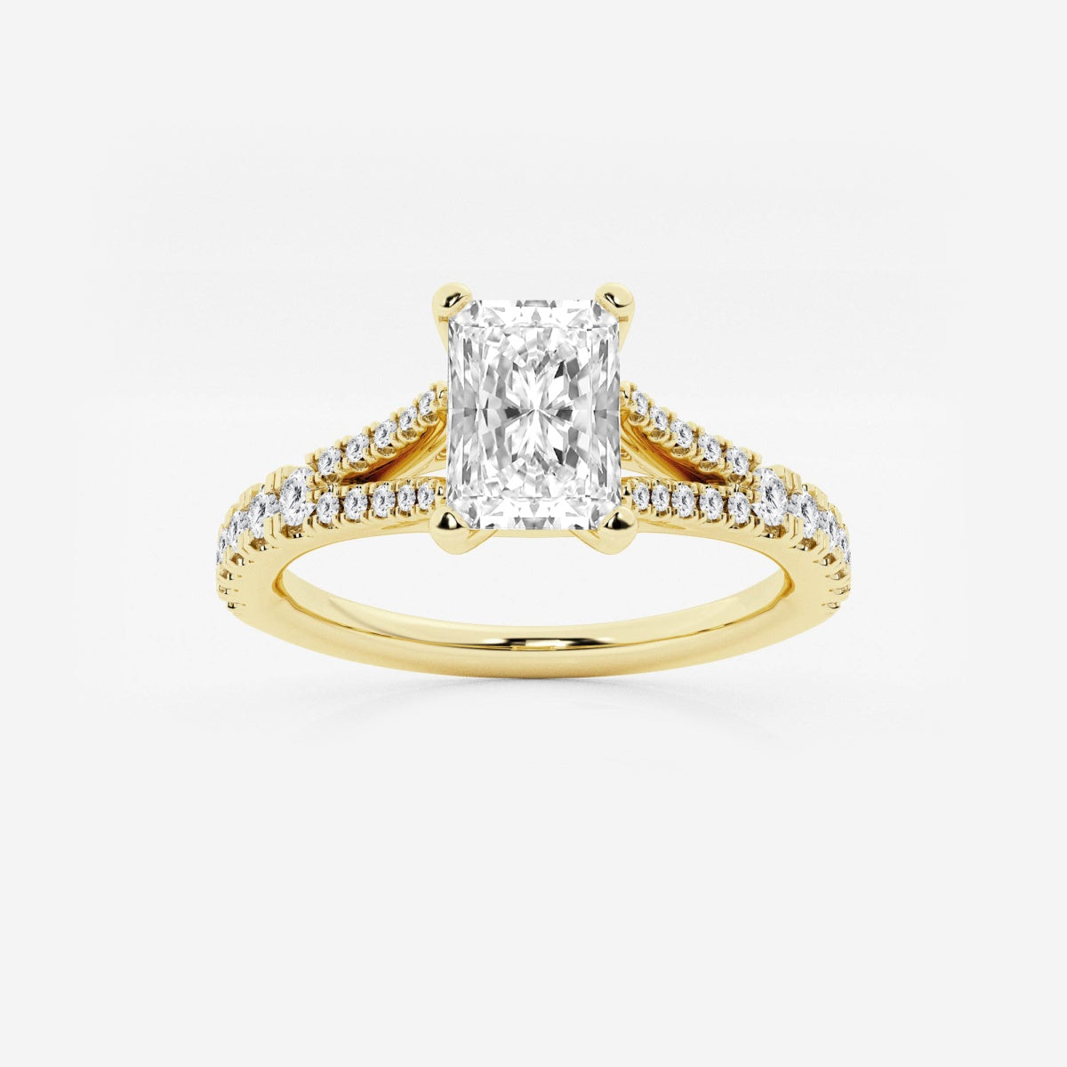 Amelia - Split Shank Side Stones Engagement Ring