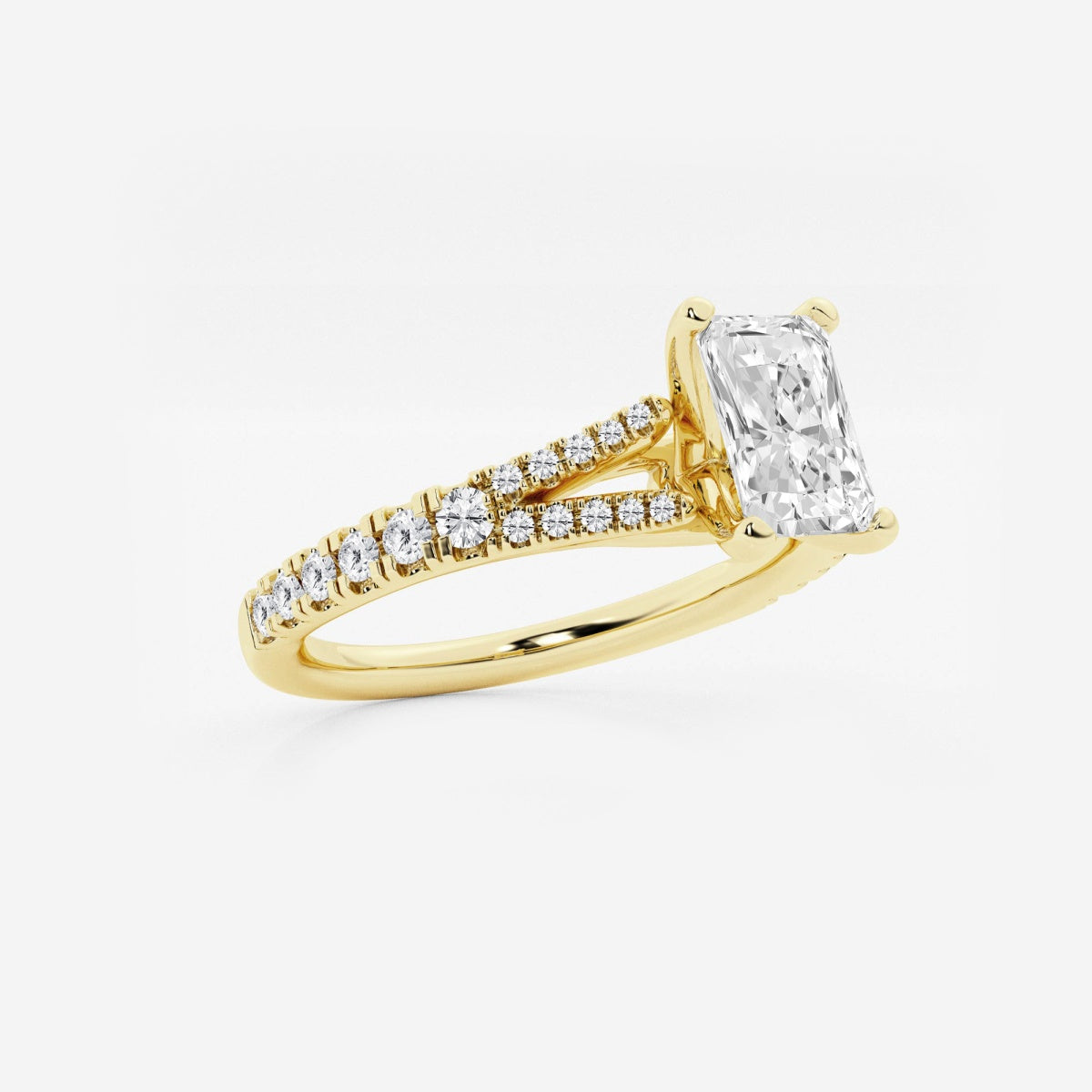 Amelia - Split Shank Side Stones Engagement Ring