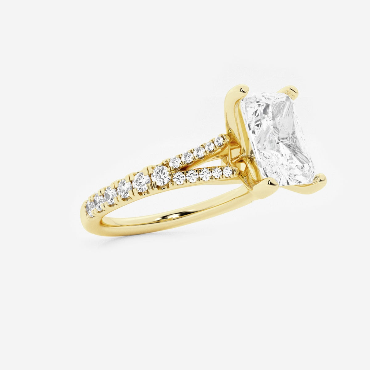 Amelia - Split Shank Side Stones Engagement Ring