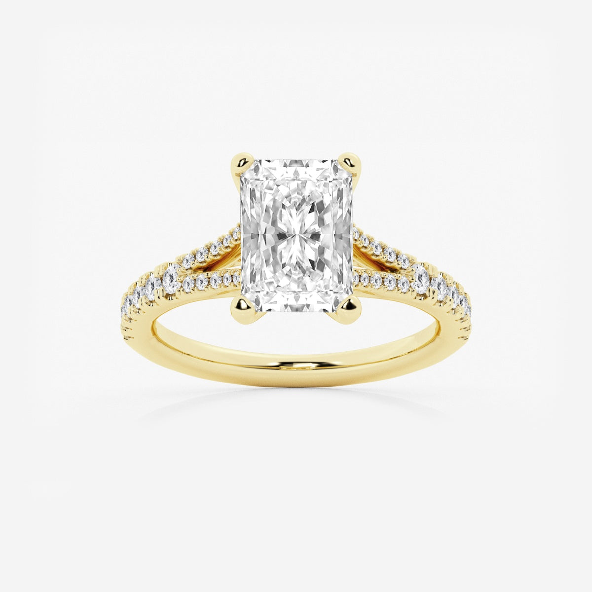 Amelia - Split Shank Side Stones Engagement Ring