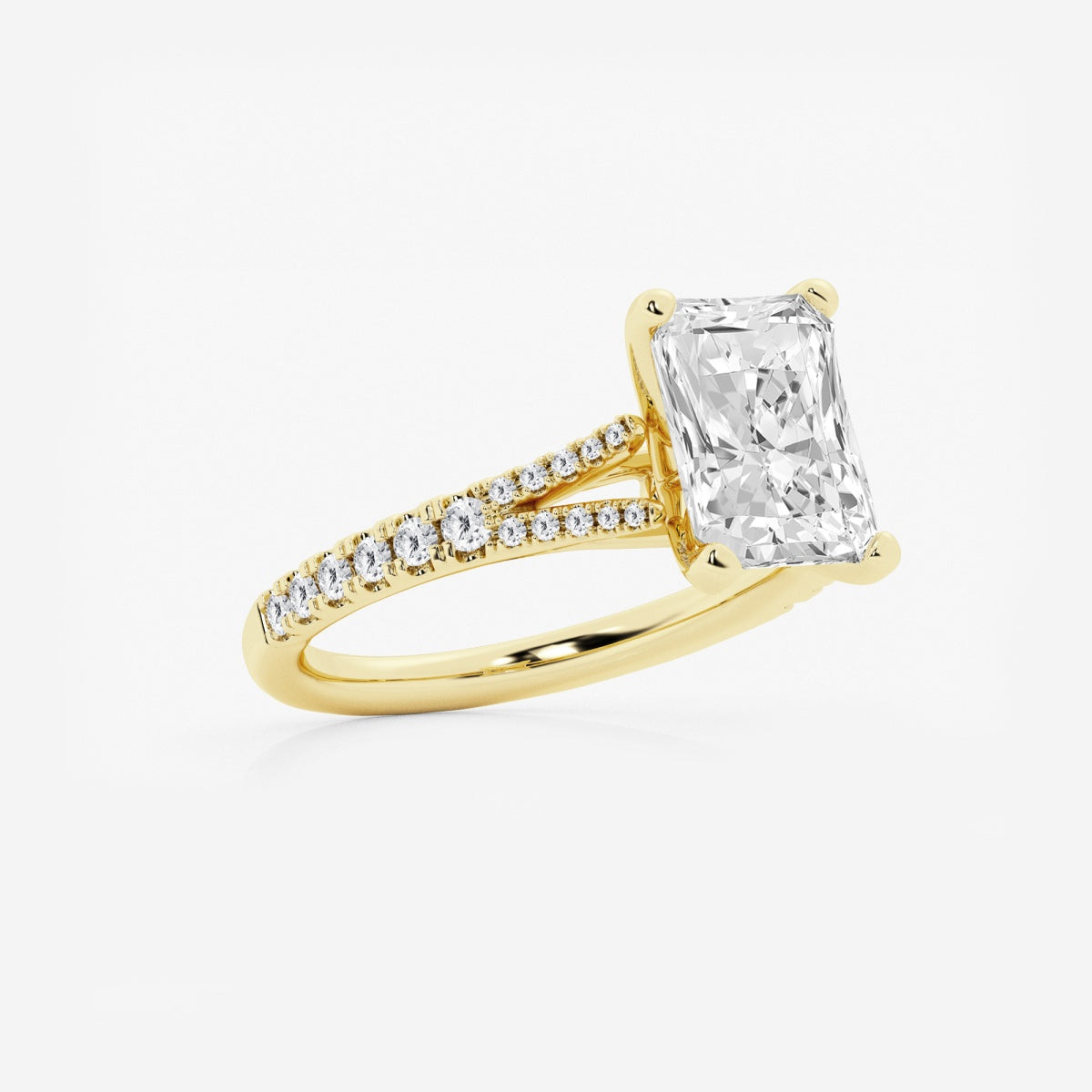 Amelia - Split Shank Side Stones Engagement Ring