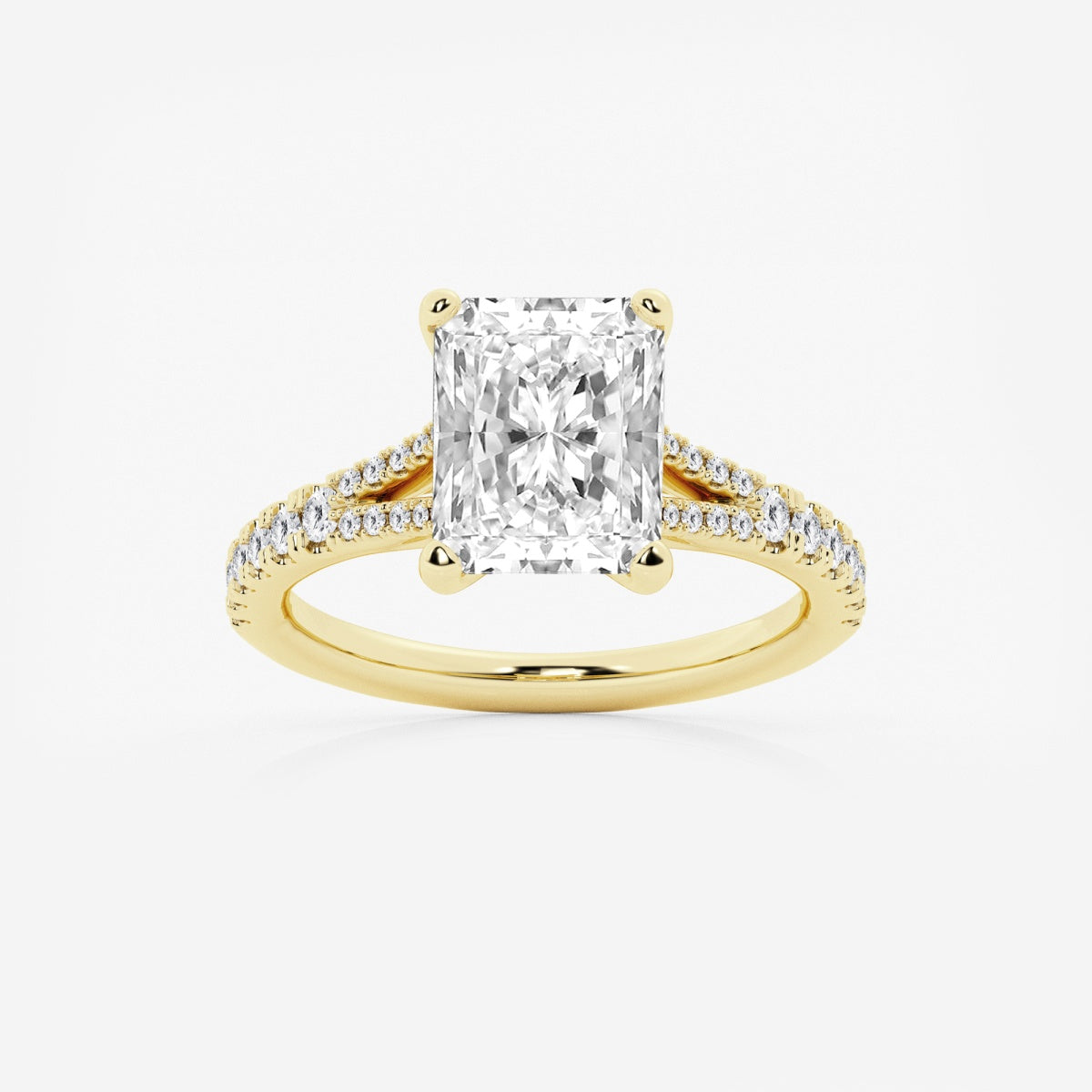 Amelia - Split Shank Side Stones Engagement Ring