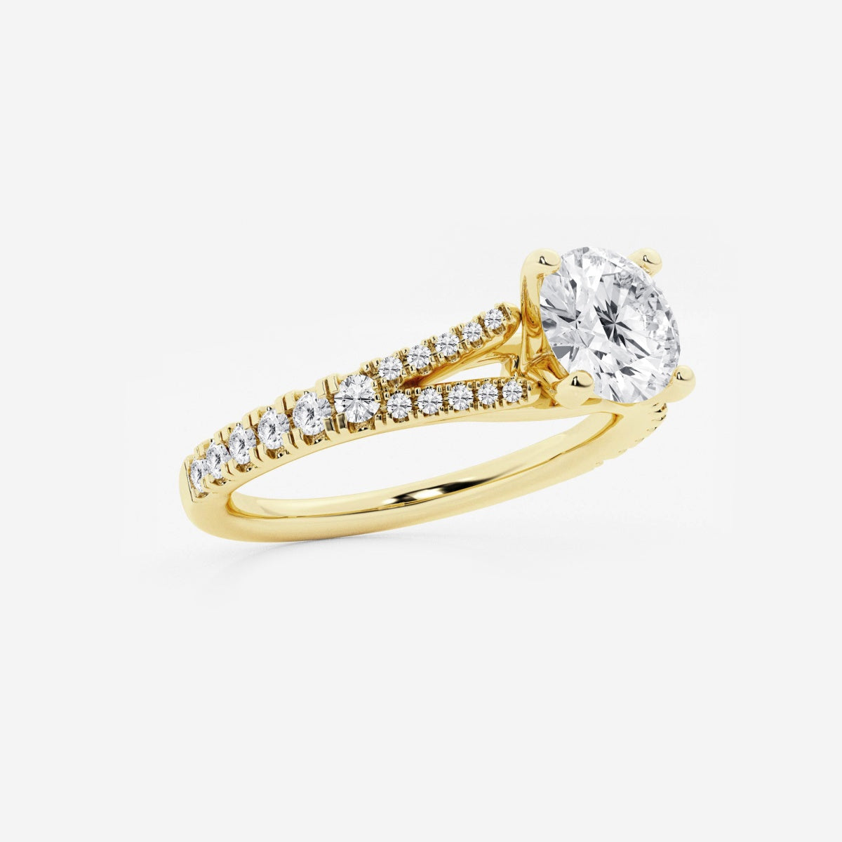 Amelia - Split Shank Side Stones Engagement Ring