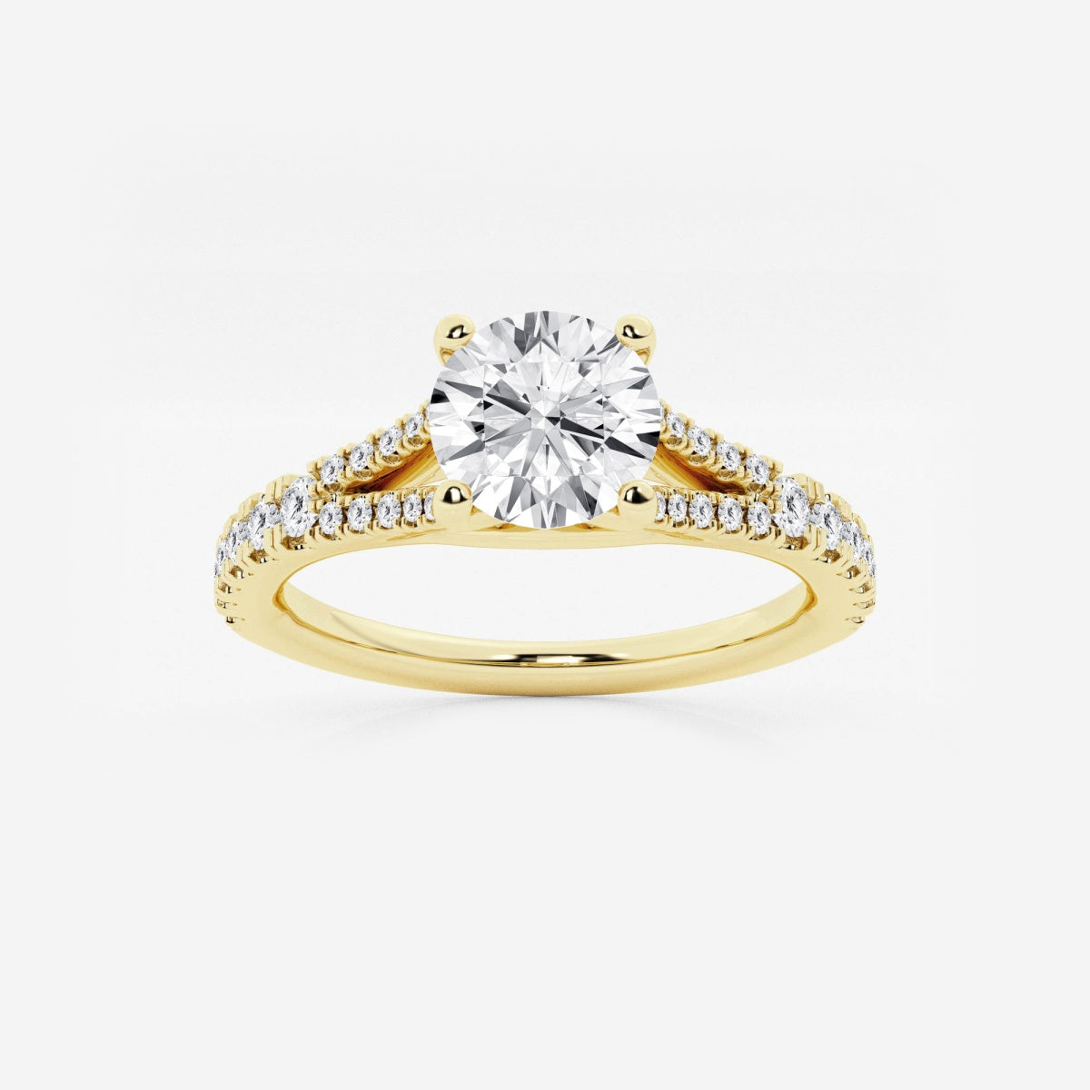 Amelia - Split Shank Side Stones Engagement Ring