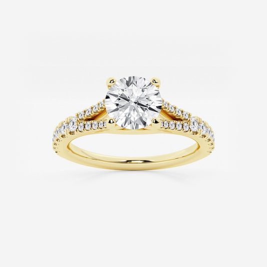 Amelia - Split Shank Side Stones Engagement Ring